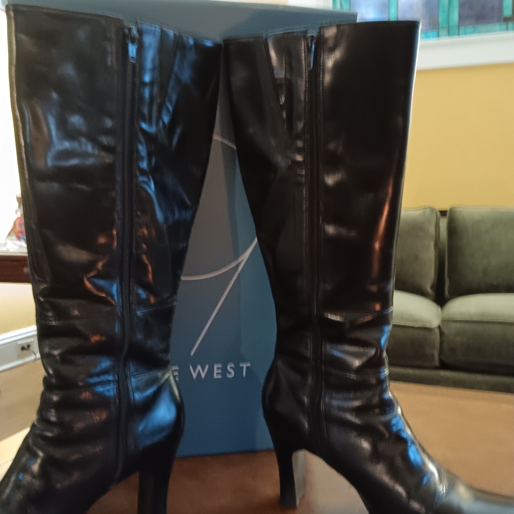 Leather Black Nine West Boots